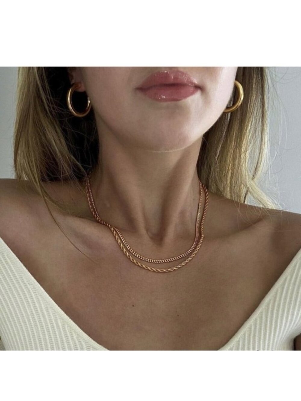 GOLD 14k Gold Plated 3pc Heartbroken Snake Cuban Necklace Set - Picture 3 of 4